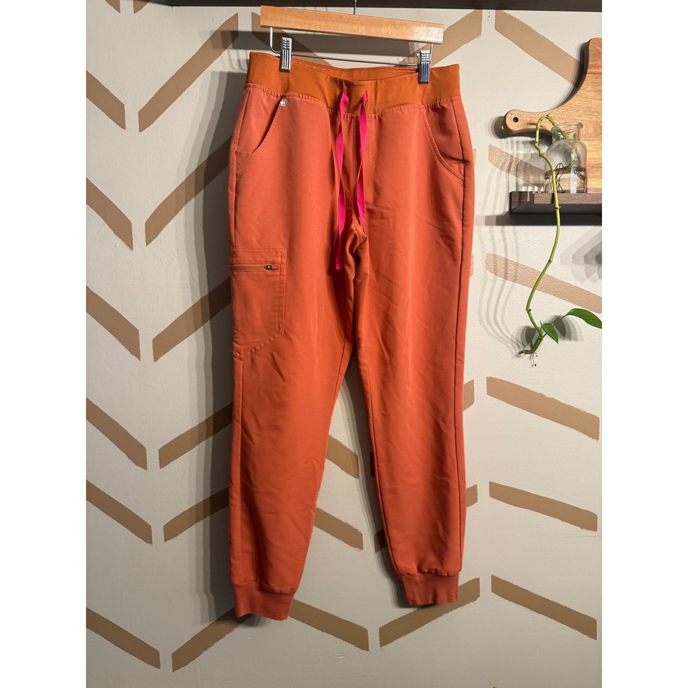 FIGS Zamora Jogger‎ Scrub Pants Womens Small Orange Pink Drawstring W1BSW2005N